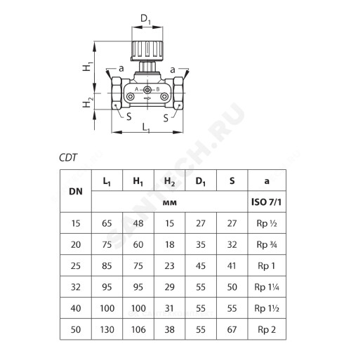 Балансировочный клапан cdt ду 25 danfoss 003z7693